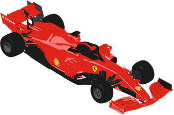 Shell's sponsored red Engine Car Ferrari brand